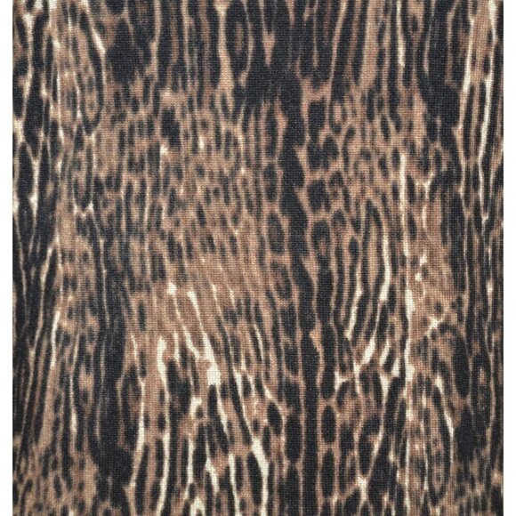 Carmen Mark Valvo Cheetah Animal Print Thin Knit Sweater Beaded Neckline Size S - Picture 7 of 10